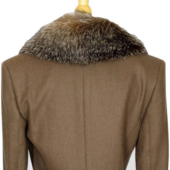Escada Piacenza Blue-Frost Fox Fur, Camel Jacket - Picture 3 of 8